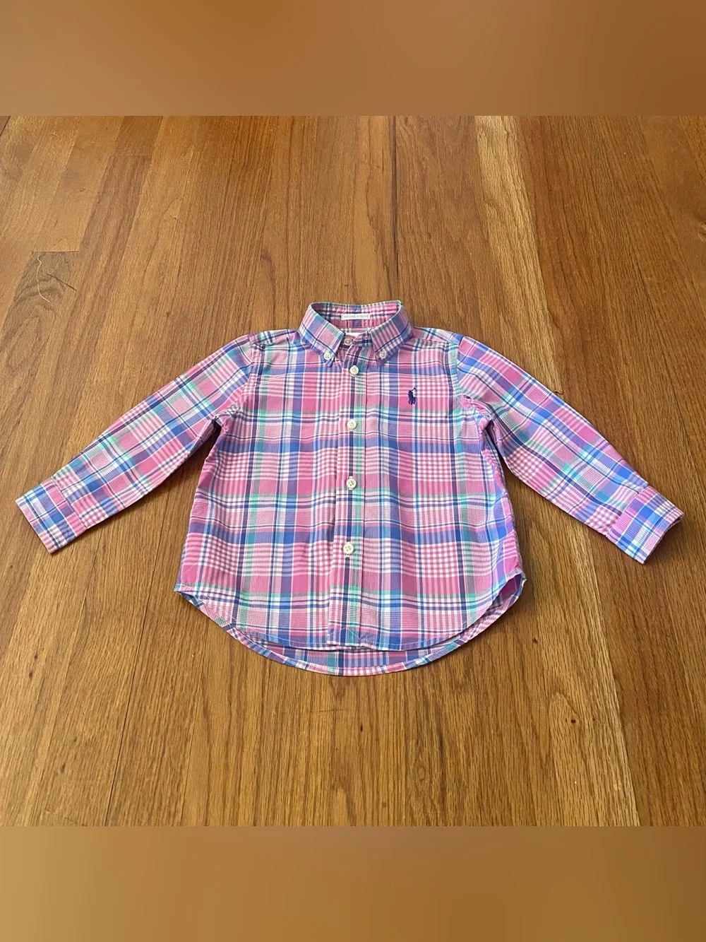 Ralph Lauren Plaid Button-Down Shirt and Abrasion Navy Pants Set